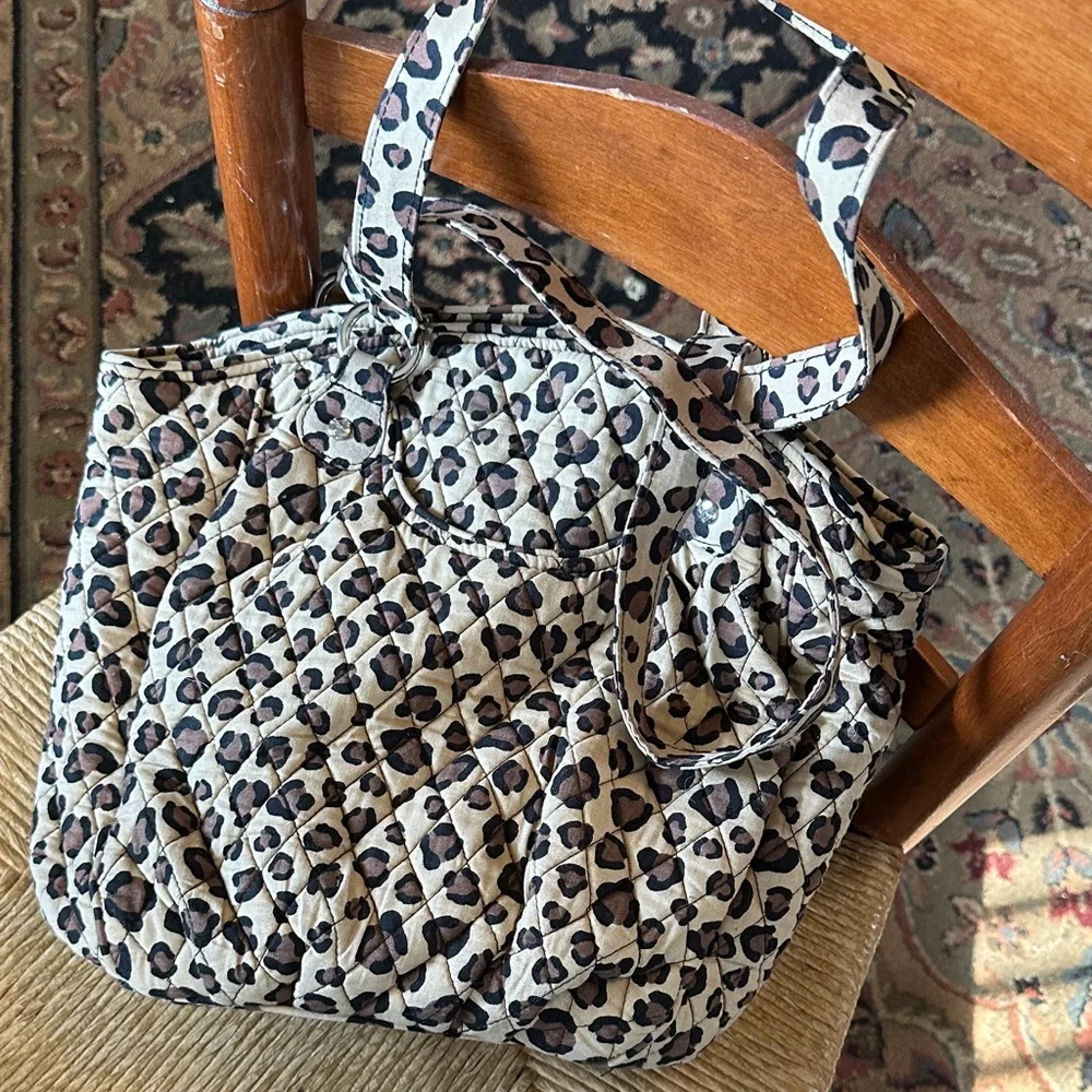 Vera Bradley Quilted Leopard-Print Shoulder Bag - Beige & Brown - Picture 7 of 8